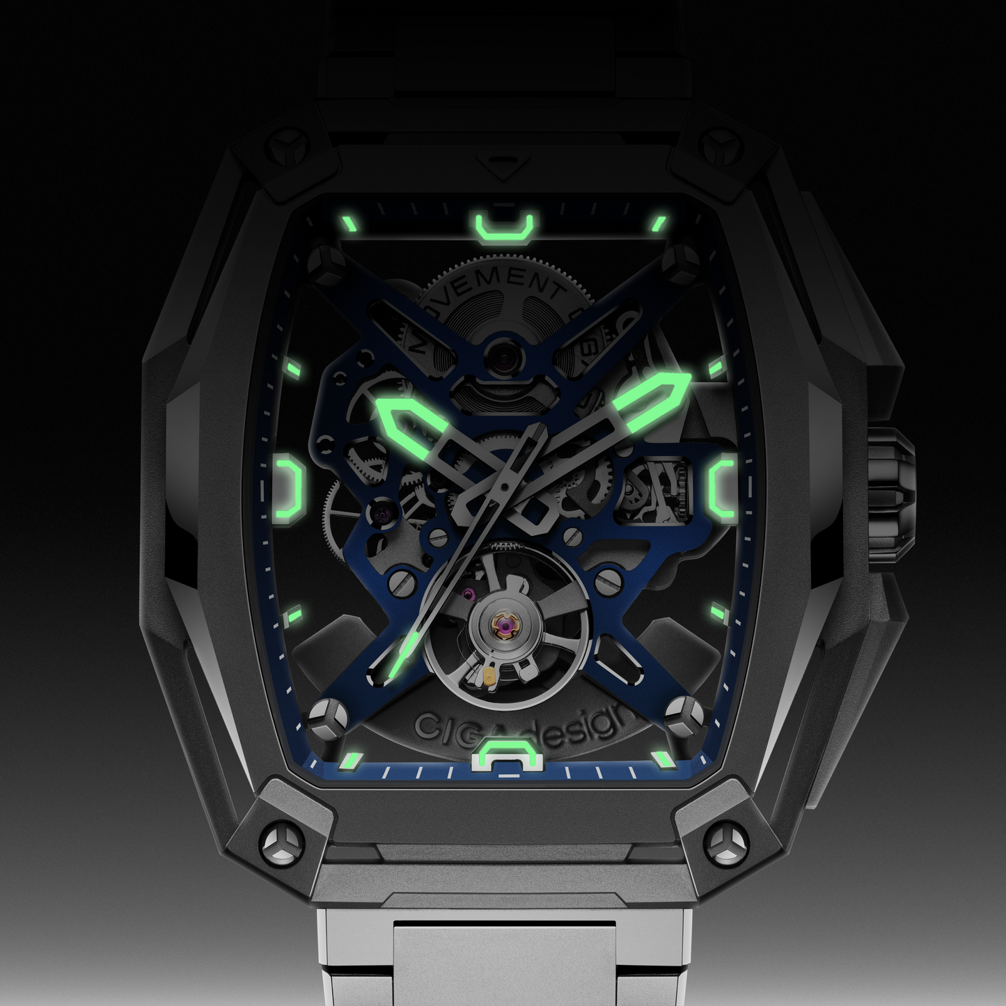 CIGA design SKELETON AUTOMATIC WATCH HUNTER TITANIUM