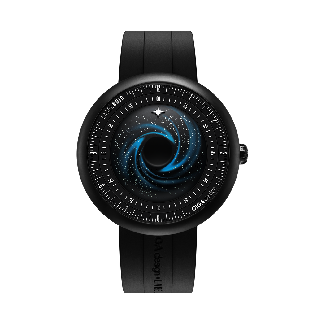 CIGA design X LABEL NOIR AUTOMATIC WATCH BLUE PLANET II · BLACK STAR EDITION