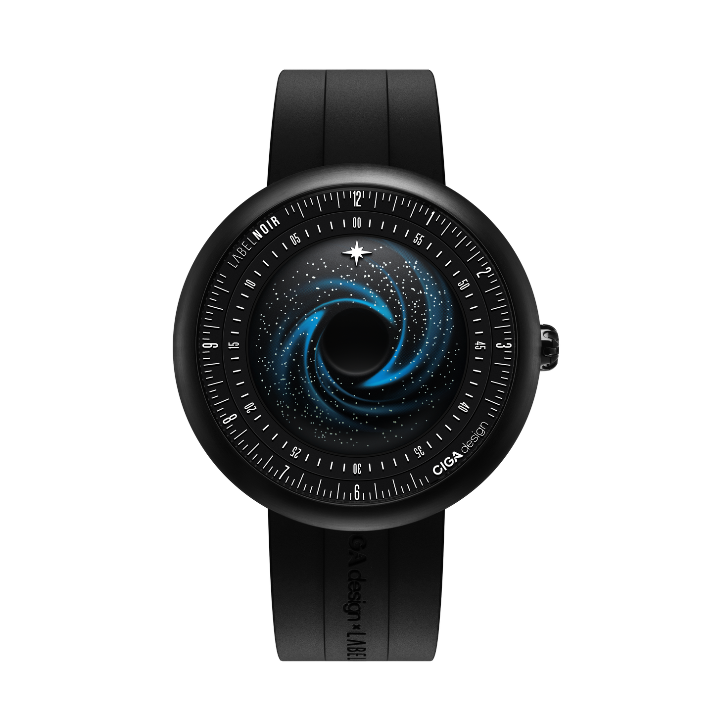 CIGA design X LABEL NOIR AUTOMATIC WATCH BLUE PLANET II · BLACK STAR EDITION