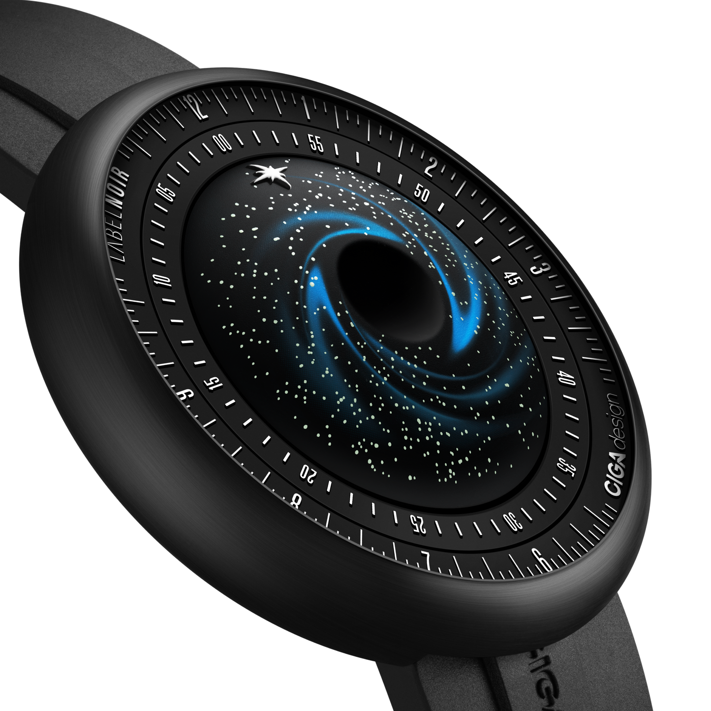 CIGA design X LABEL NOIR AUTOMATIC WATCH BLUE PLANET II · BLACK STAR EDITION